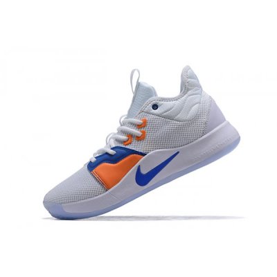 Nike Erkek Pg 3 Beyaz / Mavi Spor Ayakkabı Türkiye - RFYO4RXB